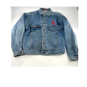 Vintage MBA Jean Jacket Mens Extra Large Light Blue Denim Y2K Band Music Rare